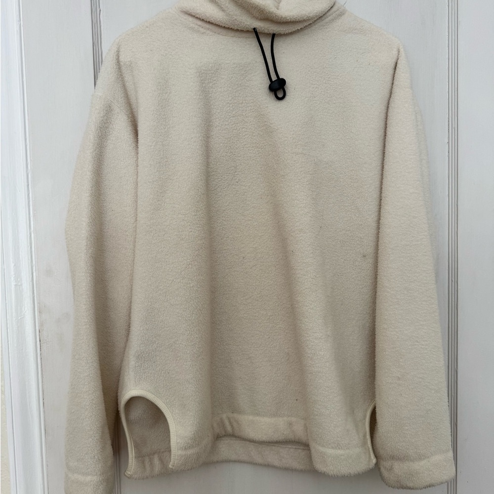 Urban Outfitters Cream Turtleneck Fleece Pullover